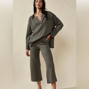 Free People Hailee Sweater Set Pewter size S